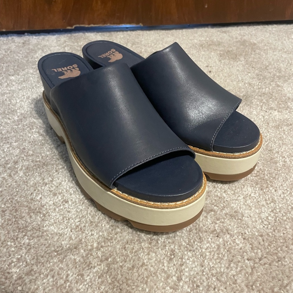 Sorel Women's Navy Heel Sandals